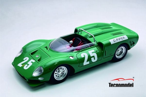 Tecnomodel - 1:18 Ferrari 365 P2 Spyder 1965 Guards Trophy Brands Hatch 7th Place David Piper No.25 - Limited Edition Resin Model