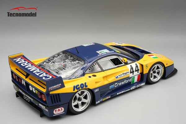 Tecnomodel - 1:18 Ferrari F40 LM 1996 24h Le Mans No.44 Opening Engine Cover - Limited Edition Resin Model 4 TM18 429B_rear