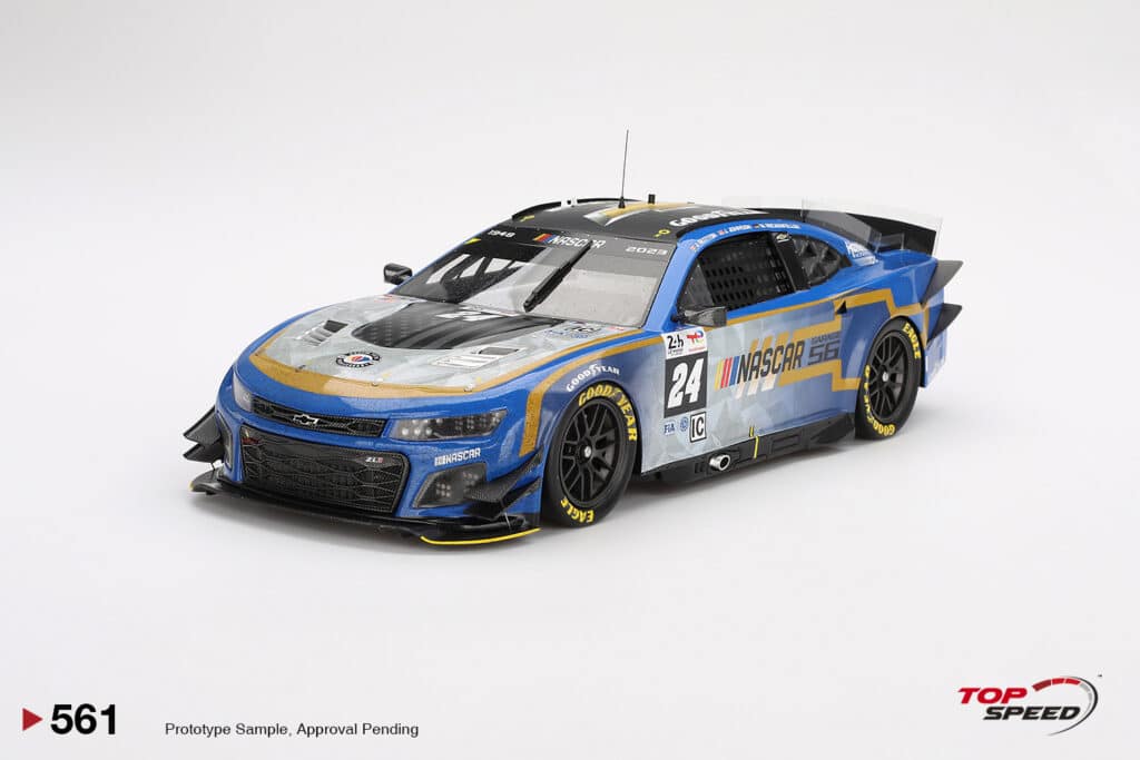 Latest arrivals at model-universe.com - 22 June 2025 - including "yellow" Ferrari 499P's from 24h of Le Mans, exquisite RR Cullinan, Steve McQueen's personal Ferrari 250 GT, and many, many, more ... 14 Top Speed - 1:18 Chevrolet Camaro ZL1 2023 24h Le Mans No.24 "Garage 56" Race Weathered Version Resin Model