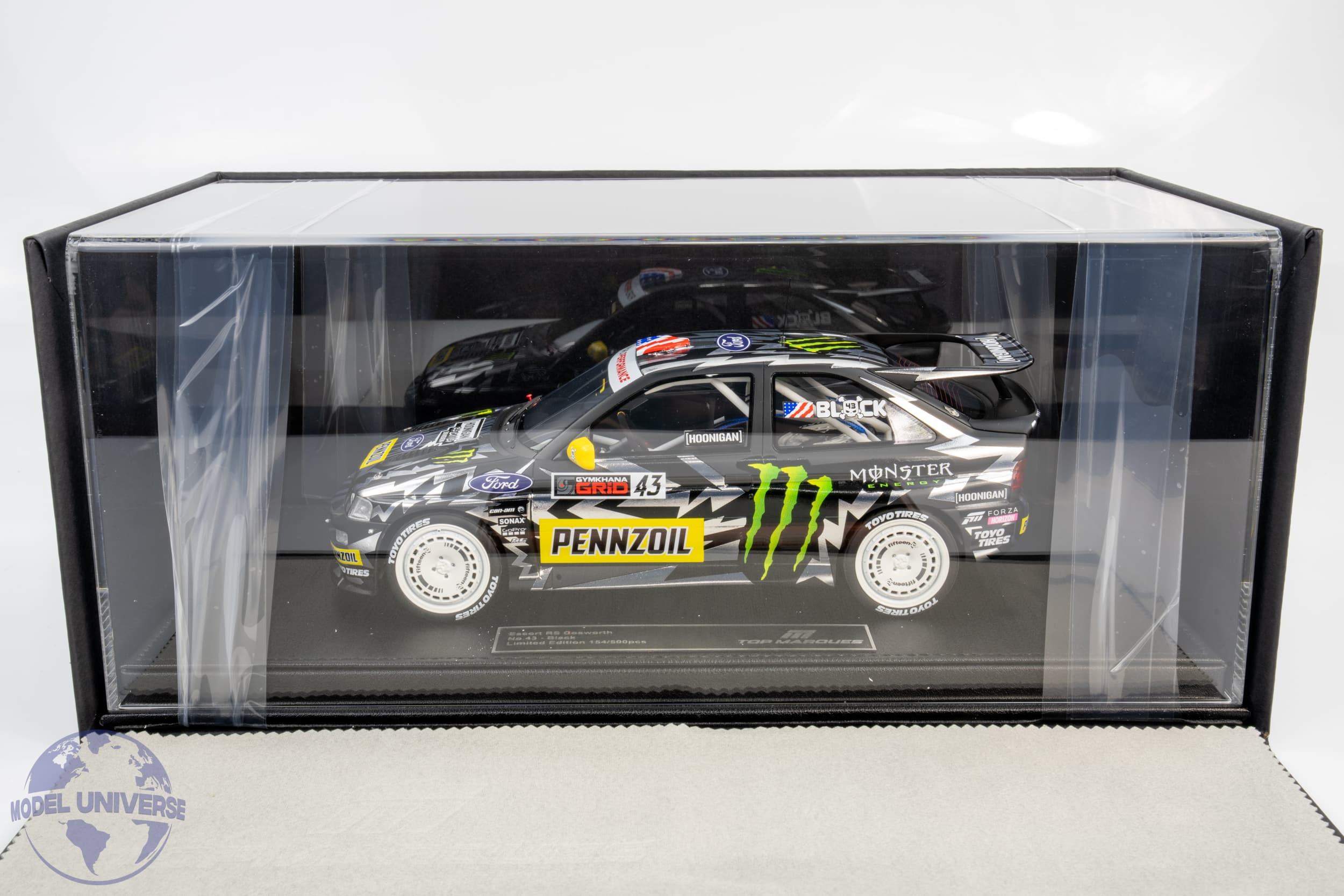 Top Marques - 1:18 Ford Escort RS Cosworth No.43 Hoonigan Ken Block - Limited Edition Resin Model