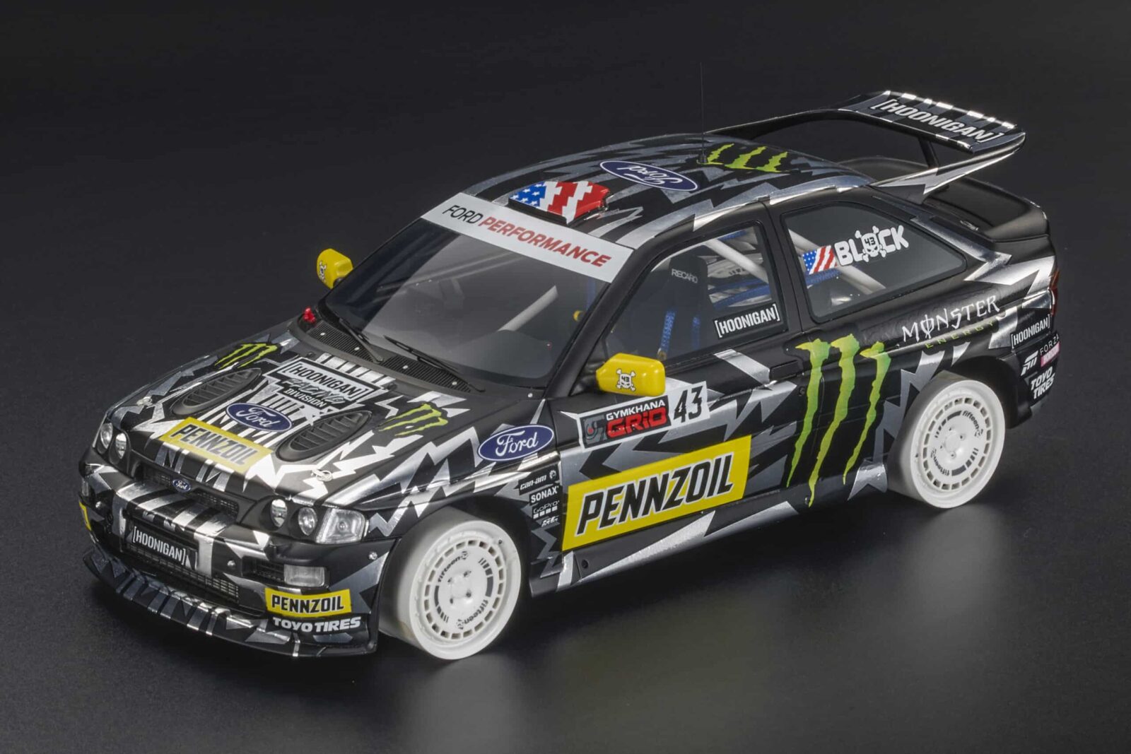 New Ken Block Ford Escort RS Cosworth Hoonigan's by Top Marques Collectibles 4 Top Marques - 1:18 Ford Escort RS Cosworth No.43 Hoonigan Ken Block Without Tyres - Limited Edition Resin Model