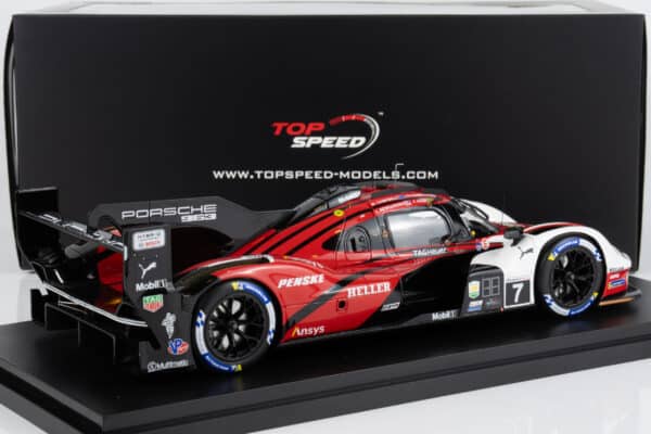 Diecast Model Shop - Model Universe 54 Alternative view of Top Speed 1:18 Porsche 963 Penske No.7 Winner 24h Daytona 2024 (TS0700) Resin Model