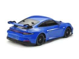 tamiya 1:10 rc porsche 911 (992) blue painted body tt-02 assembly kit (47496)