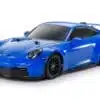 Tamiya 1:10 RC Porsche 911 (992) Blue Painted Body TT-02 Assembly Kit (47496)