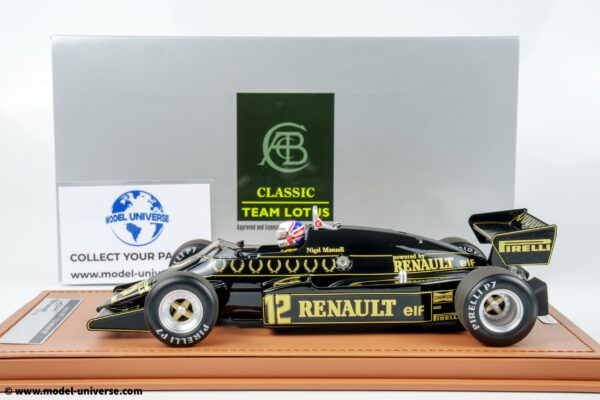 Tecnomodel - 1:18 Lotus 94T No.12 Nigel Mansell British GP 1983 with Driver Figure - Limited Edition Resin Model with Display Case 14 Tecnomodel - 1:18 Lotus 94T JPS No.12 Nigel Mansell British GP with Driver Figure - Limited Edition Resin Model with Display Case