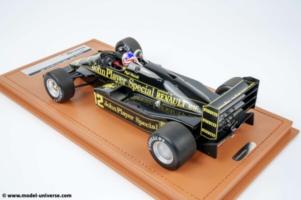 Tecnomodel - 1:18 Lotus 94T JPS No.12 Nigel Mansell GP European GP with Driver Figure - Limited Edition Resin Model with Display Case 22 Tecnomodel - 1:18 Lotus 94T No.12 Nigel Mansell European GP 1983 with Driver Figure - Limited Edition Resin Model with Display Case