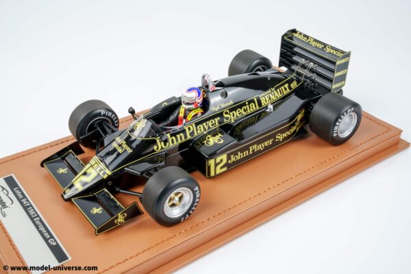 Tecnomodel - 1:18 Lotus 94T JPS No.12 Nigel Mansell GP European GP with Driver Figure - Limited Edition Resin Model with Display Case 21 Tecnomodel - 1:18 Lotus 94T No.12 Nigel Mansell European GP 1983 with Driver Figure - Limited Edition Resin Model with Display Case