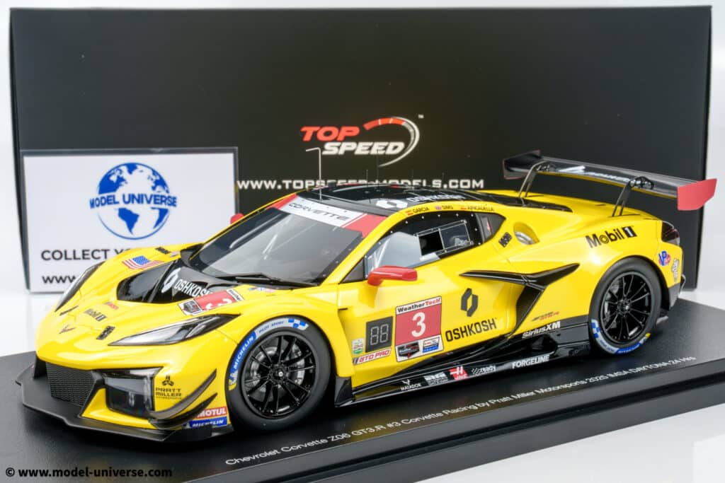 New Top Speed 1:18 Resin Models Announced for September 2025 5 Top Speed - 1:18 Chevrolet Corvette Z06 GT3.R No.3 Daytona 24h 2025 Pratt Miller - Garcia, Juncadella, Sims - Resin Model