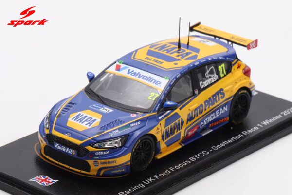 Spark 1:43 Ford Focus ST NAPA Racing No.27 Dan Cammish BTCC Snetterton Race 1 Winner 2025 (UK030) Limited Edition Resin Model