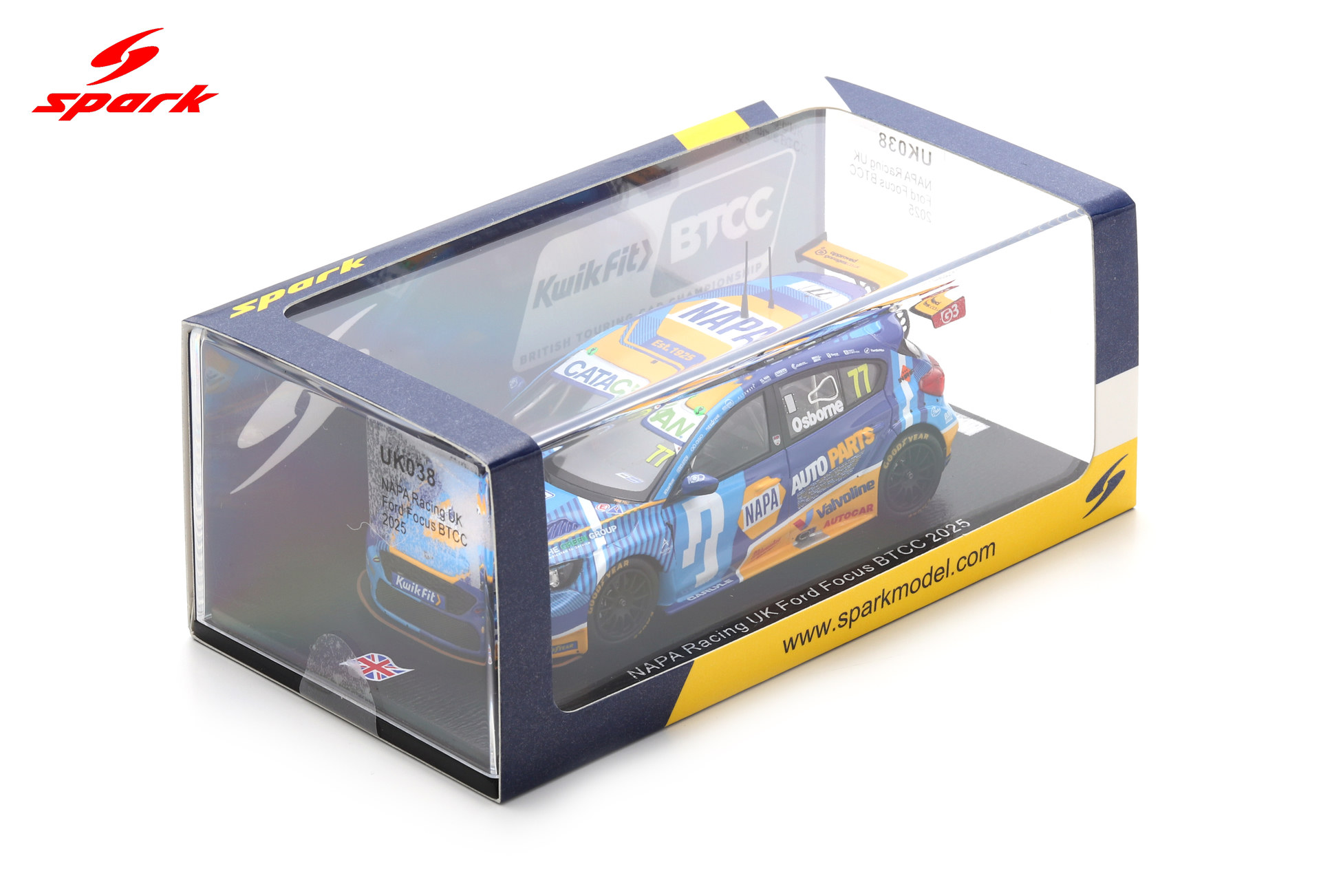 Spark 1:43 Ford Focus ST NAPA Racing UK No.77 Sam Osbourne BTCC Knockhill 2025 (UK038) Limited Edition Resin Model 2 Spark 1:43 Ford Focus ST NAPA Racing UK No.77 Sam Osbourne BTCC Knockhill 2025 (UK038) Limited Edition Resin Model - Image 2