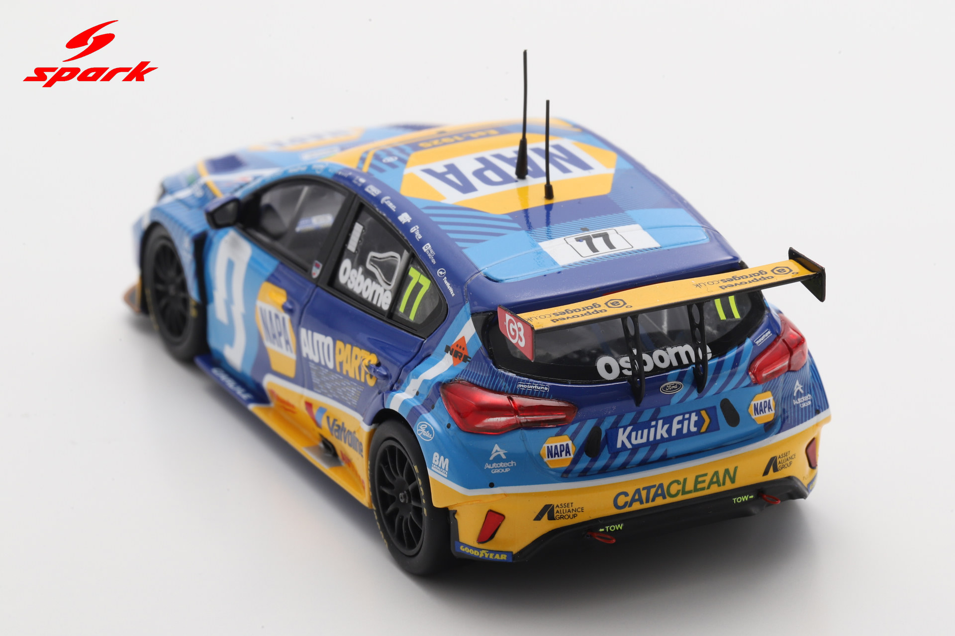 Spark 1:43 Ford Focus ST NAPA Racing UK No.77 Sam Osbourne BTCC Knockhill 2025 (UK038) Limited Edition Resin Model 6 Spark 1:43 Ford Focus ST NAPA Racing UK No.77 Sam Osbourne BTCC Knockhill 2025 (UK038) Limited Edition Resin Model - Image 6