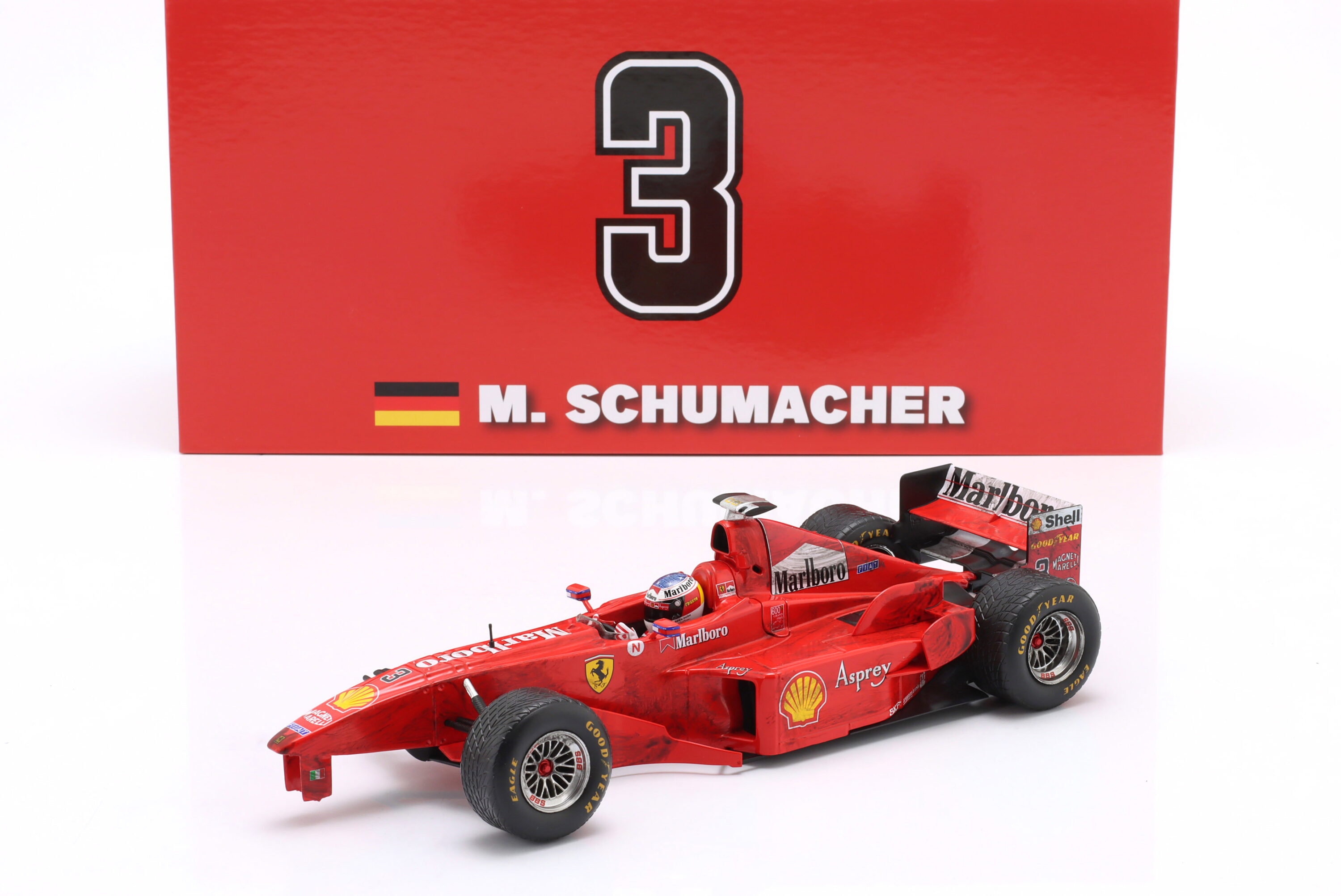 WERK83 1:18 Ferrari F300 3 Wheeler #3 Michael Schumacher Belgian GP 1998 (W18033007) Diecast Model (With Collector's Box) 2 WERK83 1:18 Ferrari F300 3 Wheeler #3 Michael Schumacher Belgian GP 1998 (W18033007) Diecast Model (With Collector's Box) - Image 2