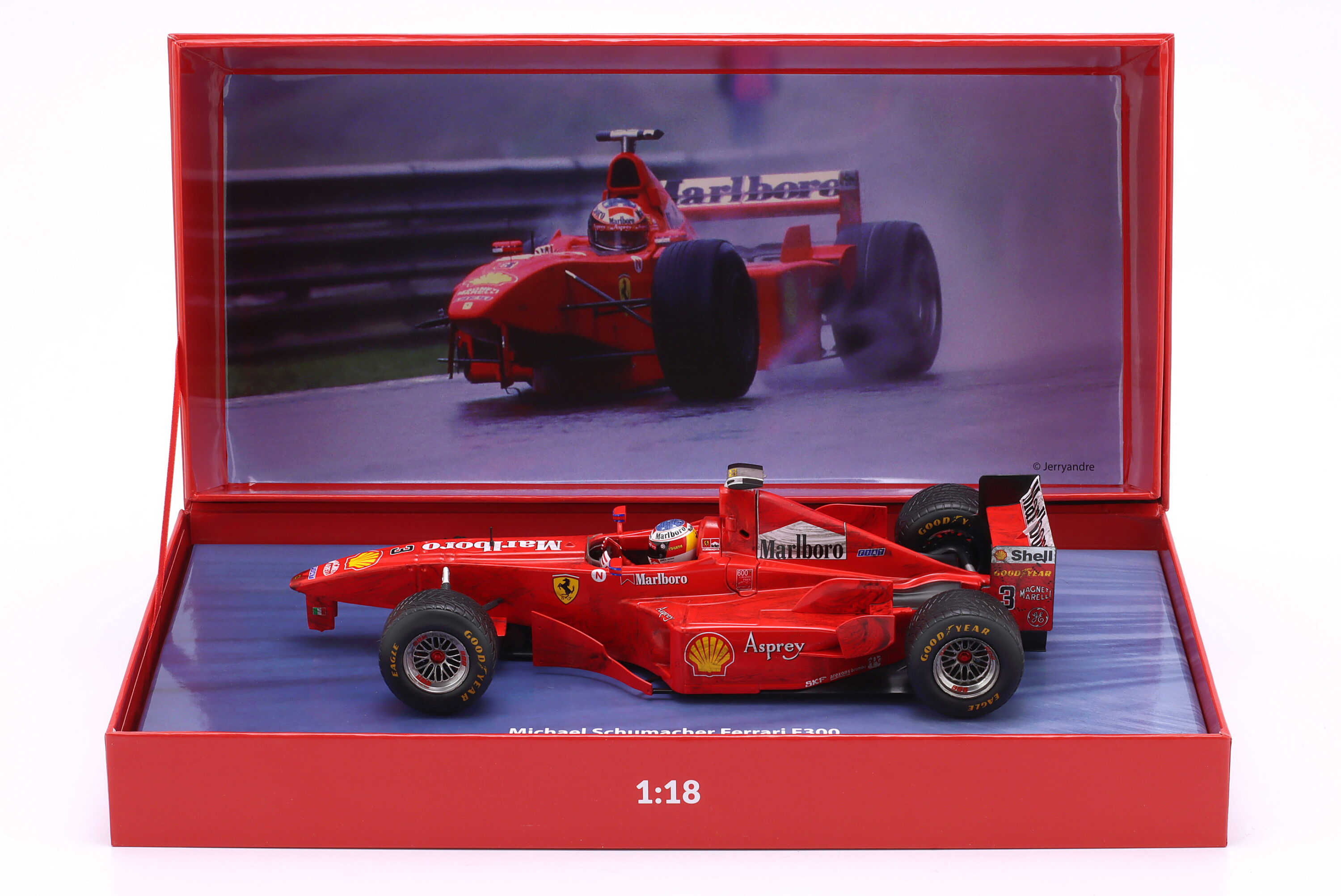 WERK83 1:18 Ferrari F300 3 Wheeler #3 Michael Schumacher Belgian GP 1998 (W18033007) Diecast Model (With Collector's Box) 1 WERK83 1:18 Ferrari F300 3 Wheeler #3 Michael Schumacher Belgian GP 1998 (W18033007) Diecast Model (With Collector's Box)