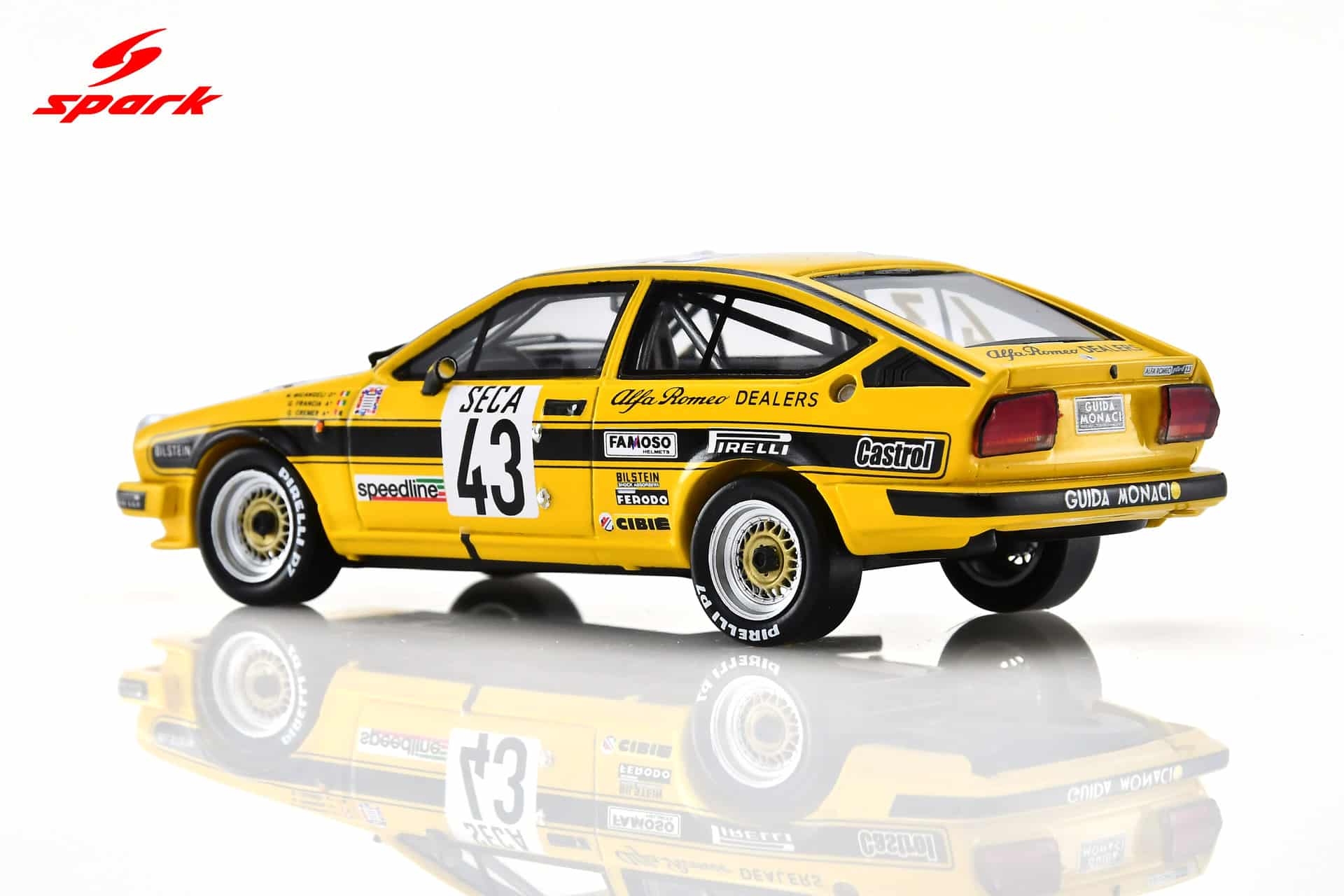 Spark - 1:43 Alfa Romeo GTV 6 No.43 Marco Micangeli, Giorgio Francia, Georges Cremer Spa 24H 1982 - Limited Edition Resin Model 5 Spark 1:43 Alfa Romeo GTV 6 No.43 Spa 24H 1982 M. Micangeli - G. Francia - G. Cremer Limited 300 (SB540) Resin Model