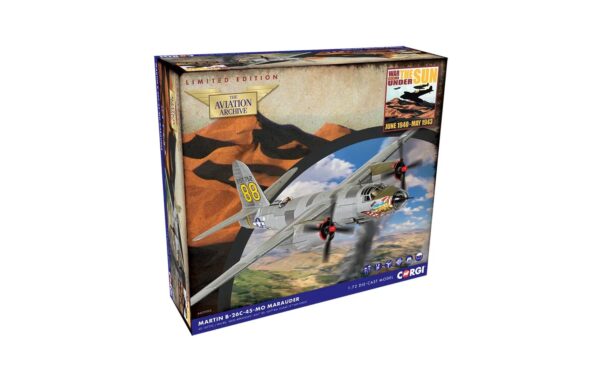 Corgi - 1:72 Martin B-26C-45-MO Marauder, 42-107752 B/N 88 'Miss Arkansas , 444th BS / 320th BG USAAF, Sardinia,
August 1944 - Limited Edition Diecast Model 16 Corgi - 1:72 Martin B-26C-45-MO Marauder, 42-107752 B/N 88 'Miss Arkansas , 444th BS / 320th BG USAAF, Sardinia,
August 1944 - Limited Edition Diecast Model