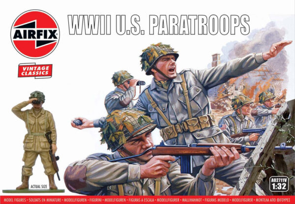 airfix - 1:32 wwii u.s. paratroops (a02711v) modellbausatz