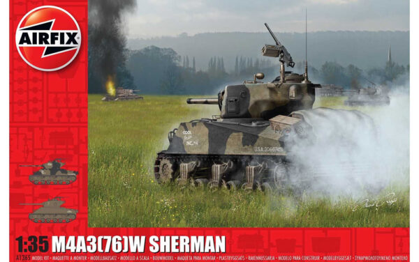 airfix - 1:35 m4a3(76)w "battle of the bulge" (a1365) model kit