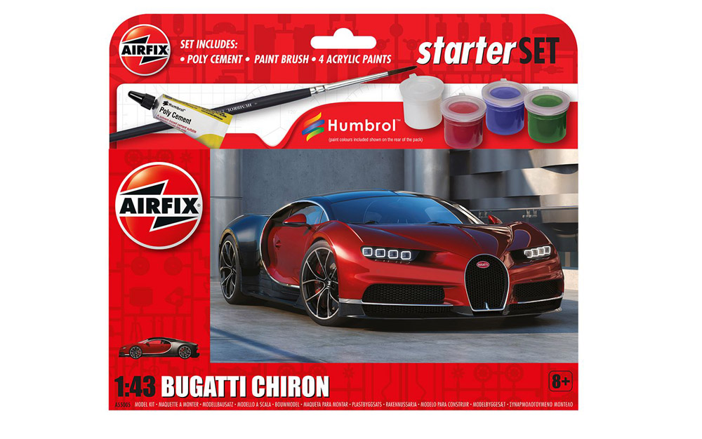 airfix - 1:43 bugatti chiron starter set (a55005) model kit