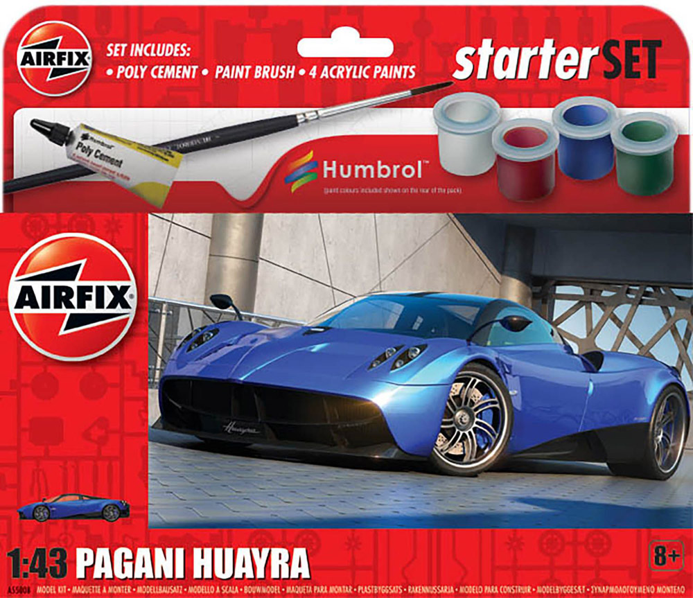 airfix - 1:43 pagani huayra starter set (a55008) model kit