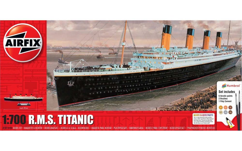 airfix - 1:700 rms titanic gift set 1:700 (a50164a) model kit