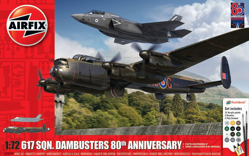 airfix - 1:72 617 sqn. dambusters 80th anniversary - gift set (a50191) model kit