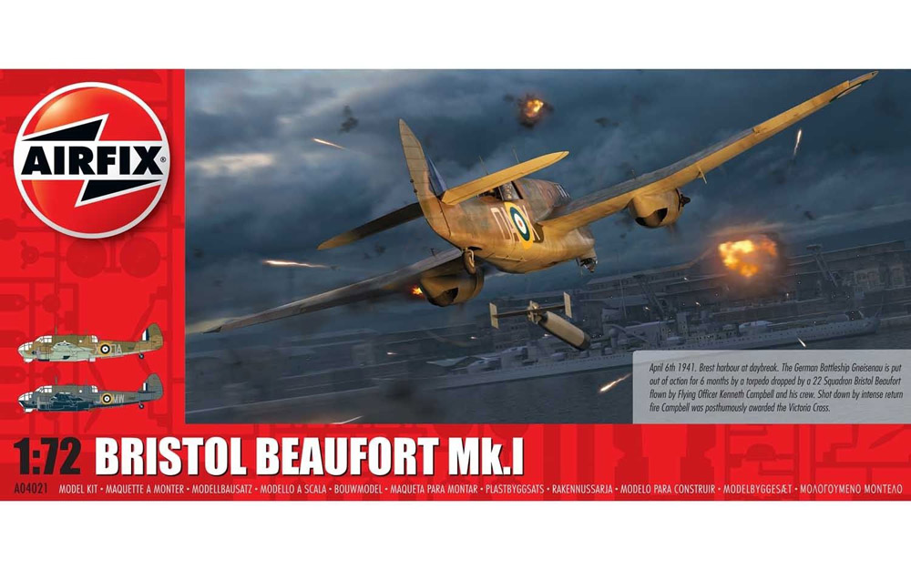 airfix - 1:72 bristol beaufort mk.i (a04021) model kit