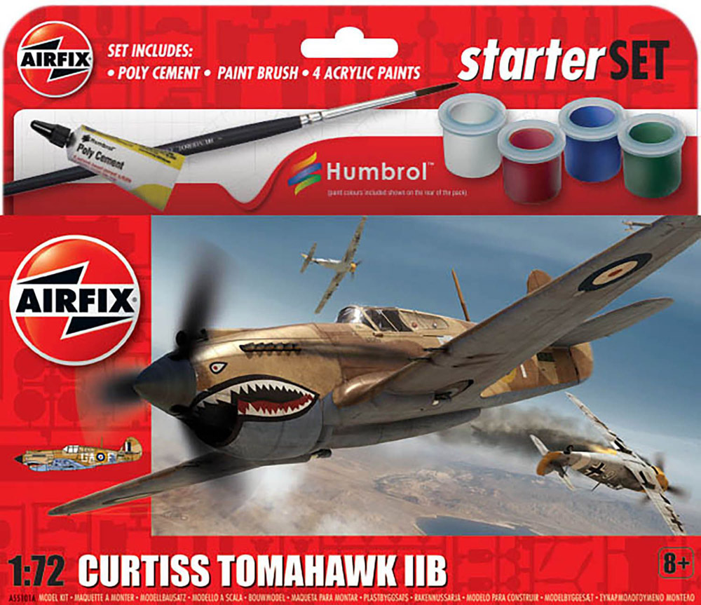 airfix - 1:72 curtiss tomahawk iib hanging gift set (a55101a) model kit