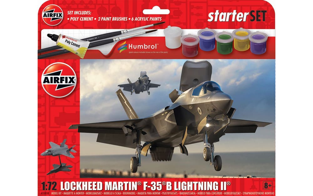airfix - 1:72 lockheed martin f-35b lightning ii starter set (a55010) model kit