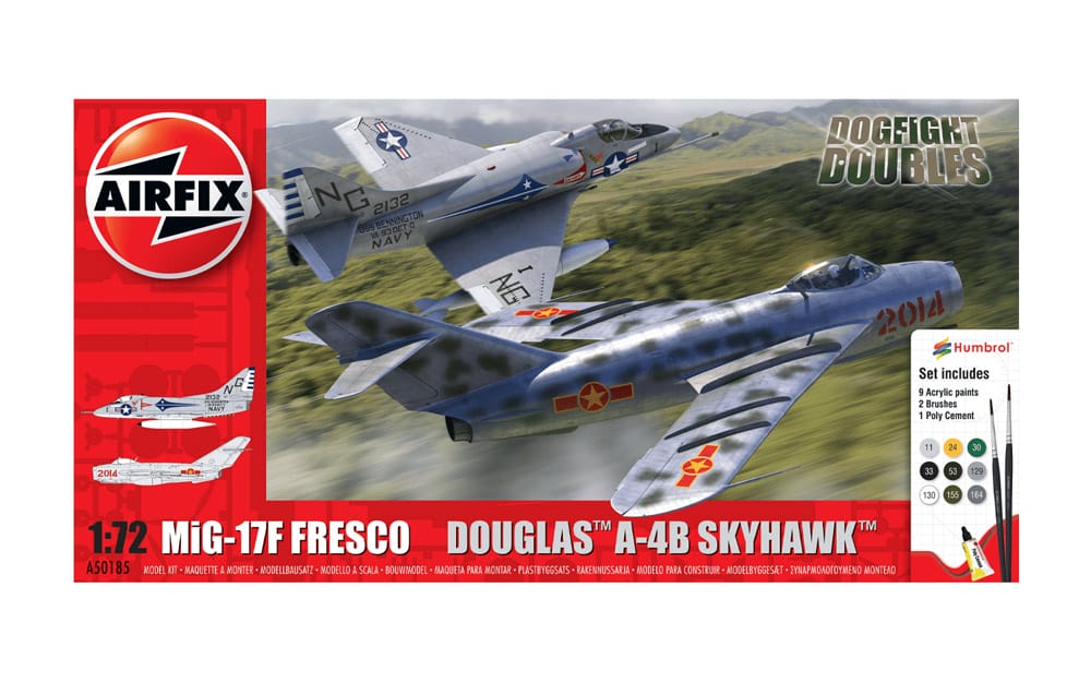 airfix - 1:72 mig 17f fresco douglas a-4b skyhawk dogfight double (a50185) model kit