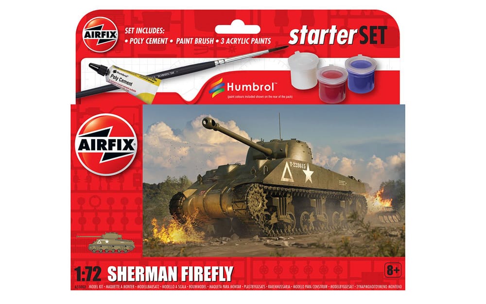 airfix - 1:72 sherman firefly starter set (a55003) model kit