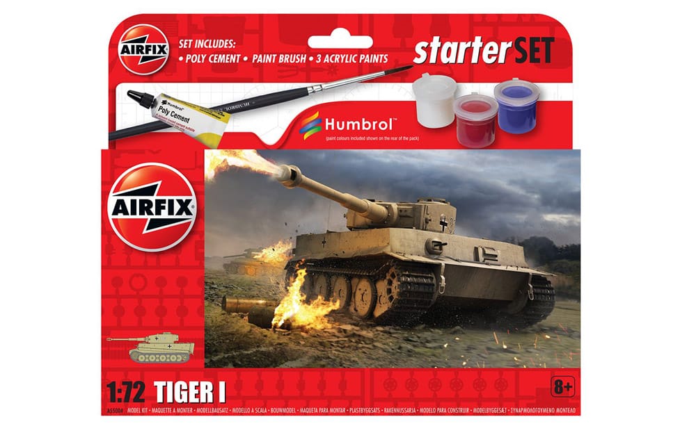 airfix - 1:72 tiger 1 starter set (a55004) model kit