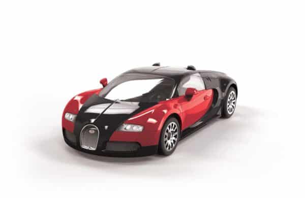 airfix quickbuild bugatti 16.4 veyron black/red (j6020) model kit