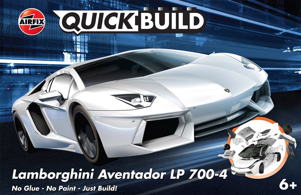 airfix quickbuild lamborghini aventador white (j6019) model kit