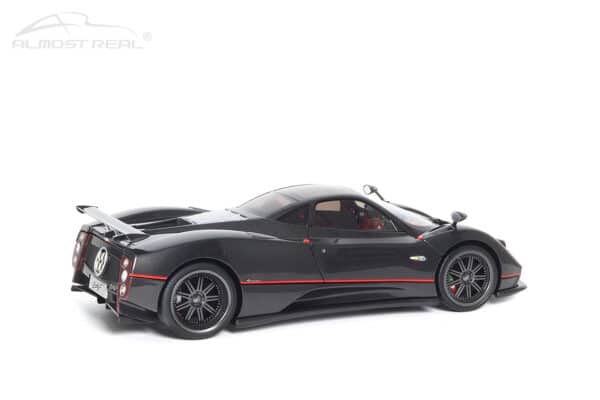 1:18 Pagani Zonda F Gloss Carbon Black with Red Stripe 2015 - Limited Edition Diecast Model - Almost Real