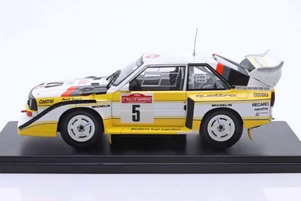 1:24 Audi S1 Quattro No.5 Walter Rohrl Winner San Remo Rally 1985 - Diecast Model 7 1:24 Audi S1 Quattro No.5 Walter Rohrl Winner San Remo Rally 1985 - Diecast Model