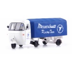 Autocult - 1:43 Piaggio Ape Pentaro Renntransporter 'Messerschmitt' White/Blue