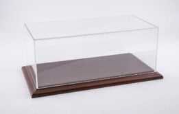Molsheim 1:43 Display Case with Mahogany Wood Base (Wide Edge)