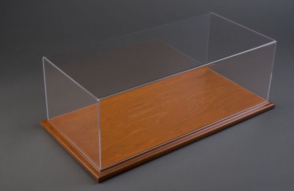 Molsheim 1:43 Display Case with Cherry Wood Base (Wide Edge)