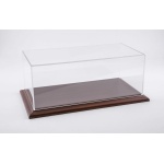 Molsheim 1:18 Display Case with Mahogany Wood Base (Wide Edge)