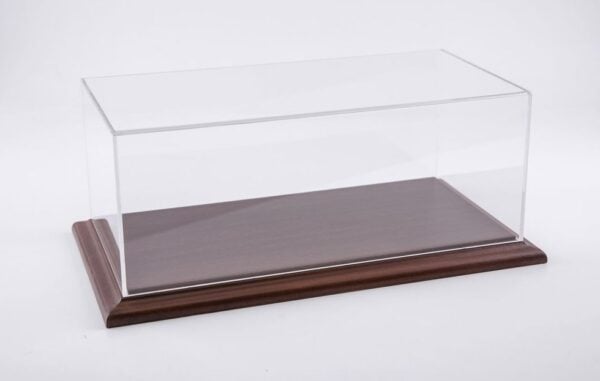 Molsheim 1:8 Display Case with Mahogany Wood Base (Wide Edge)