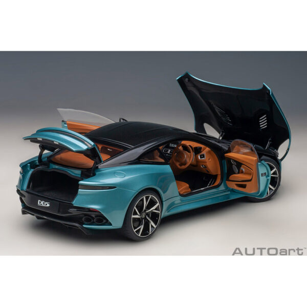 autoart - 1:18 aston martin dbs superleggera (caribbean pearl blue)