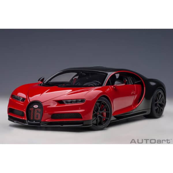 autoart - 1:18 bugatti chiron sport (italian red/carbon)
