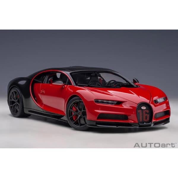 autoart - 1:18 bugatti chiron sport (italian red/carbon)