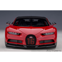 autoart - 1:18 bugatti chiron sport (italian red/carbon)