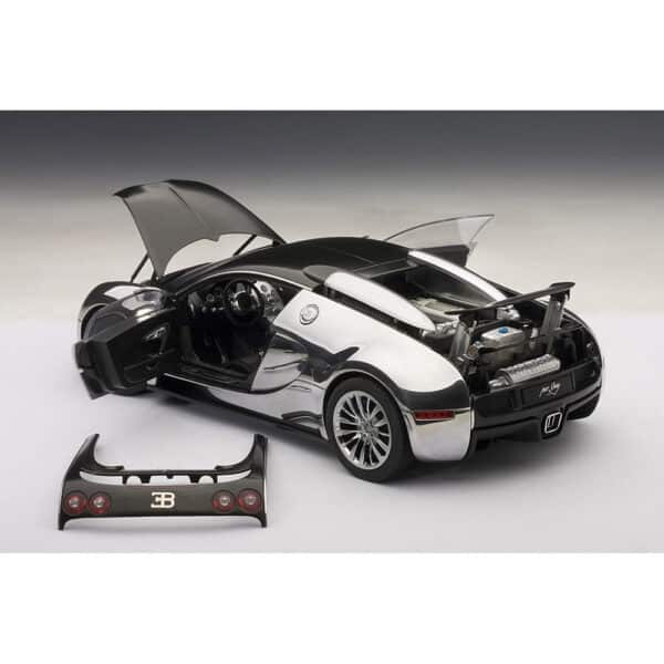autoart - 1:18 bugatti veyron pur sang (polished aluminium/carbon)