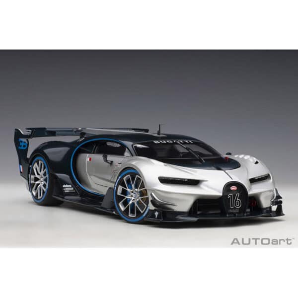 autoart - 1:18 bugatti vision gt (argent silver/blue carbon)