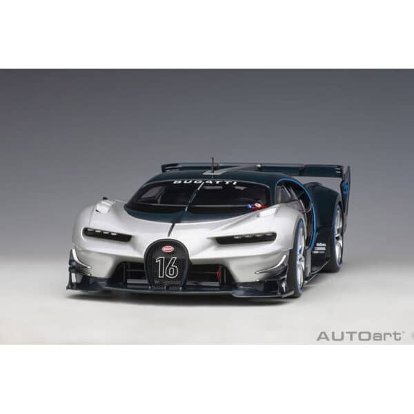 autoart - 1:18 bugatti vision gt (argent silver/blue carbon)