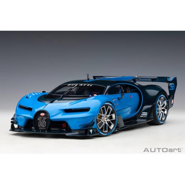 autoart - 1:18 bugatti vision gt (bugatti light blue racing/blue carbon)