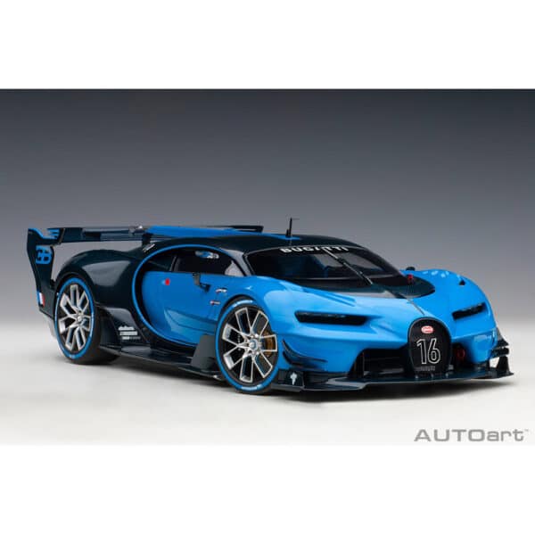 autoart - 1:18 bugatti vision gt (bugatti light blue racing/blue carbon)