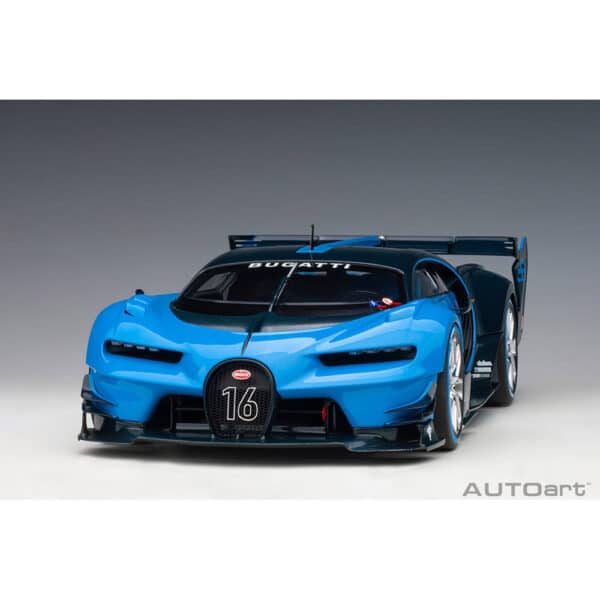 autoart - 1:18 bugatti vision gt (bugatti light blue racing/blue carbon)
